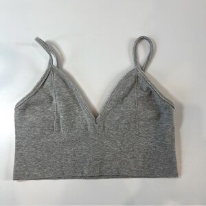 ALO Yoga Gray Ribbed Bra Top